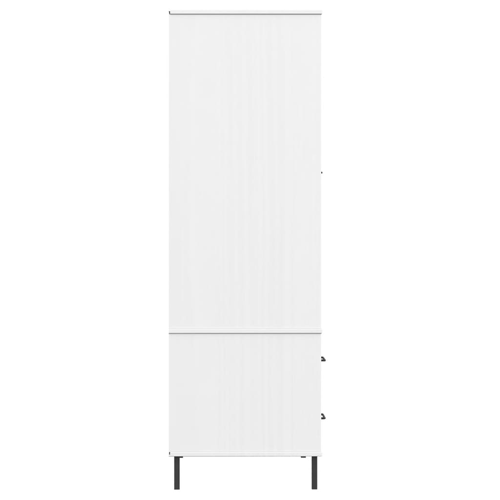 vidaXL Roupeiro c/ pernas metal 90x55x172,5 cm madeira OSLO branco