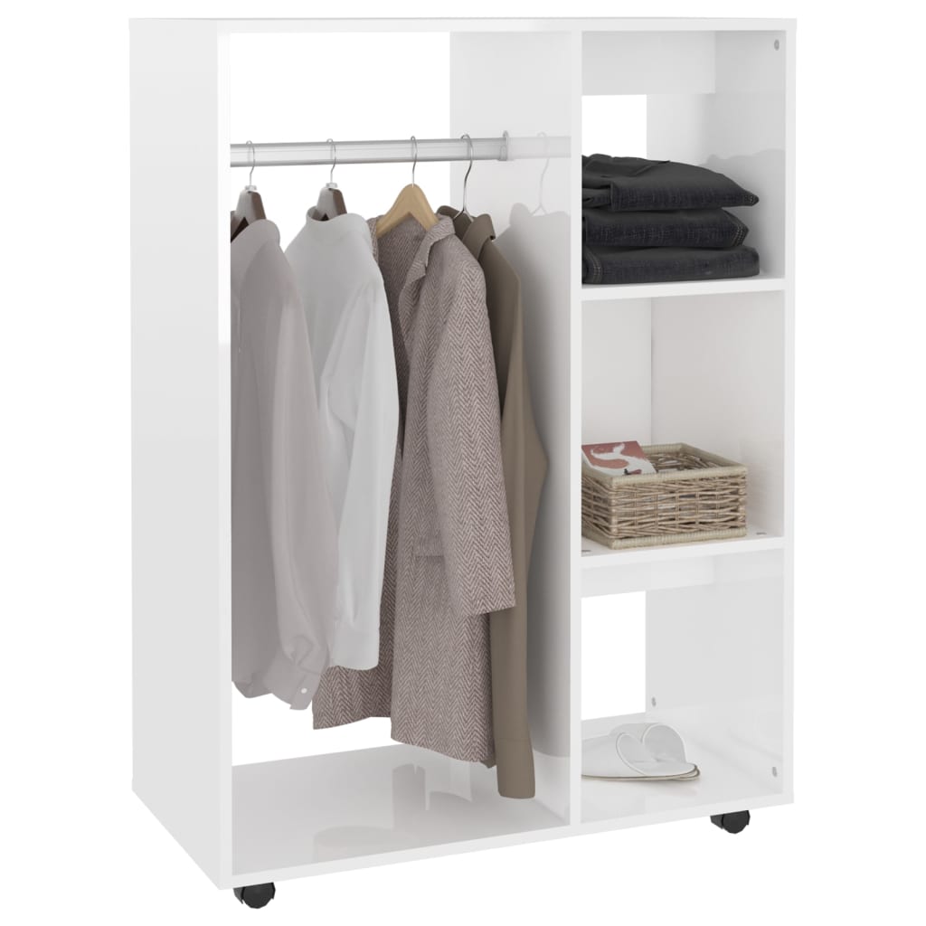 vidaXL Roupeiro 80x40x110 cm contraplacado branco brilhante