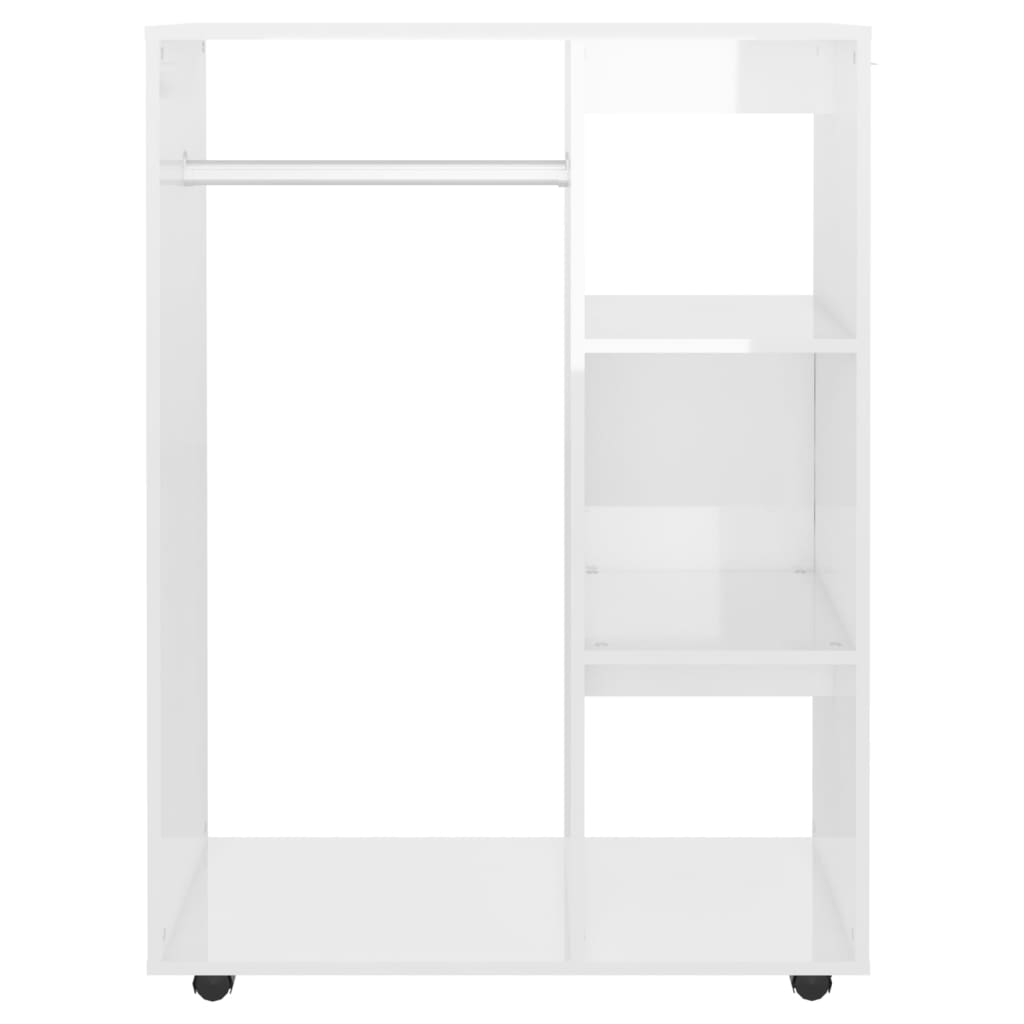 vidaXL Roupeiro 80x40x110 cm contraplacado branco brilhante