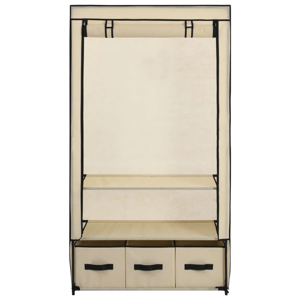 vidaXL Roupeiro 87x49x159 cm tecido cor creme