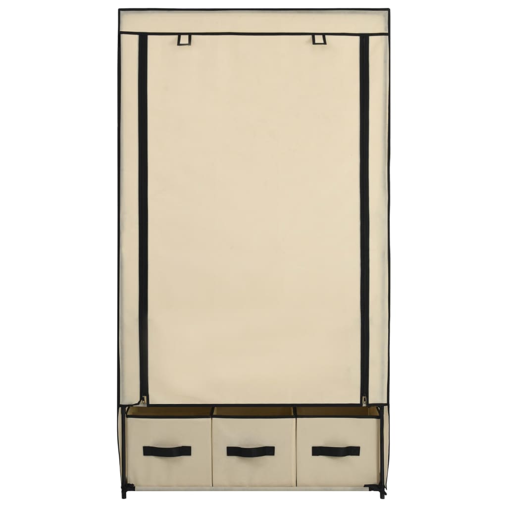 vidaXL Roupeiro 87x49x159 cm tecido cor creme