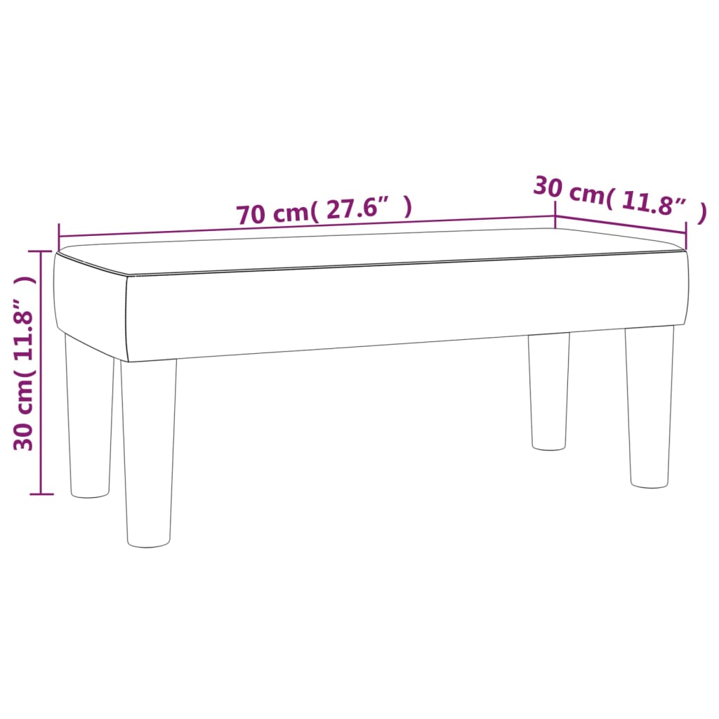 vidaXL Banco 70x30x30 cm couro artificial preto