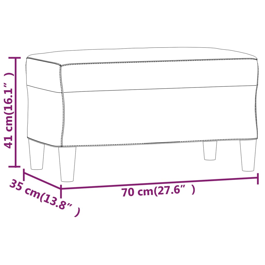 vidaXL Banco 70x35x41 cm veludo cinza-claro