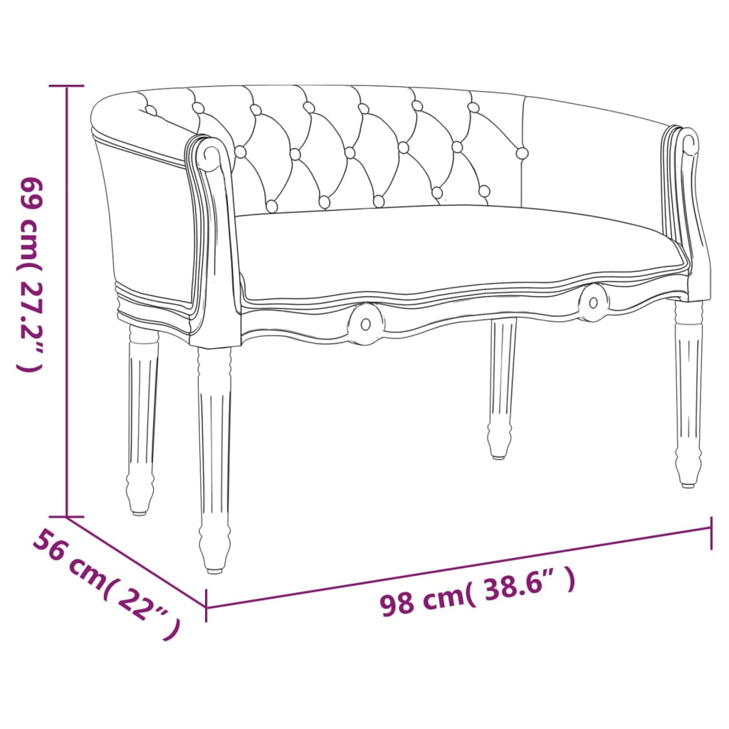 vidaXL Banco 98x56x69 cm veludo cinzento-escuro