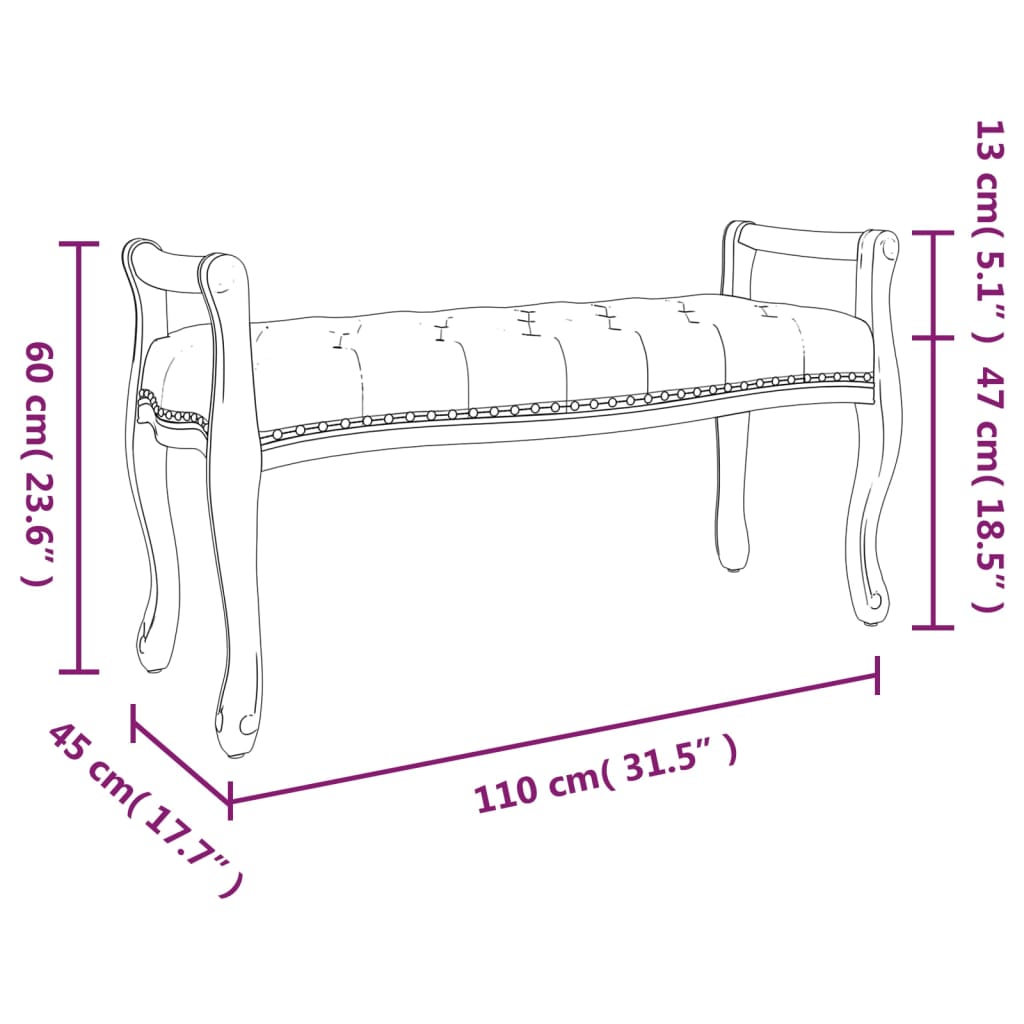 vidaXL Banco 110x45x60 cm linho