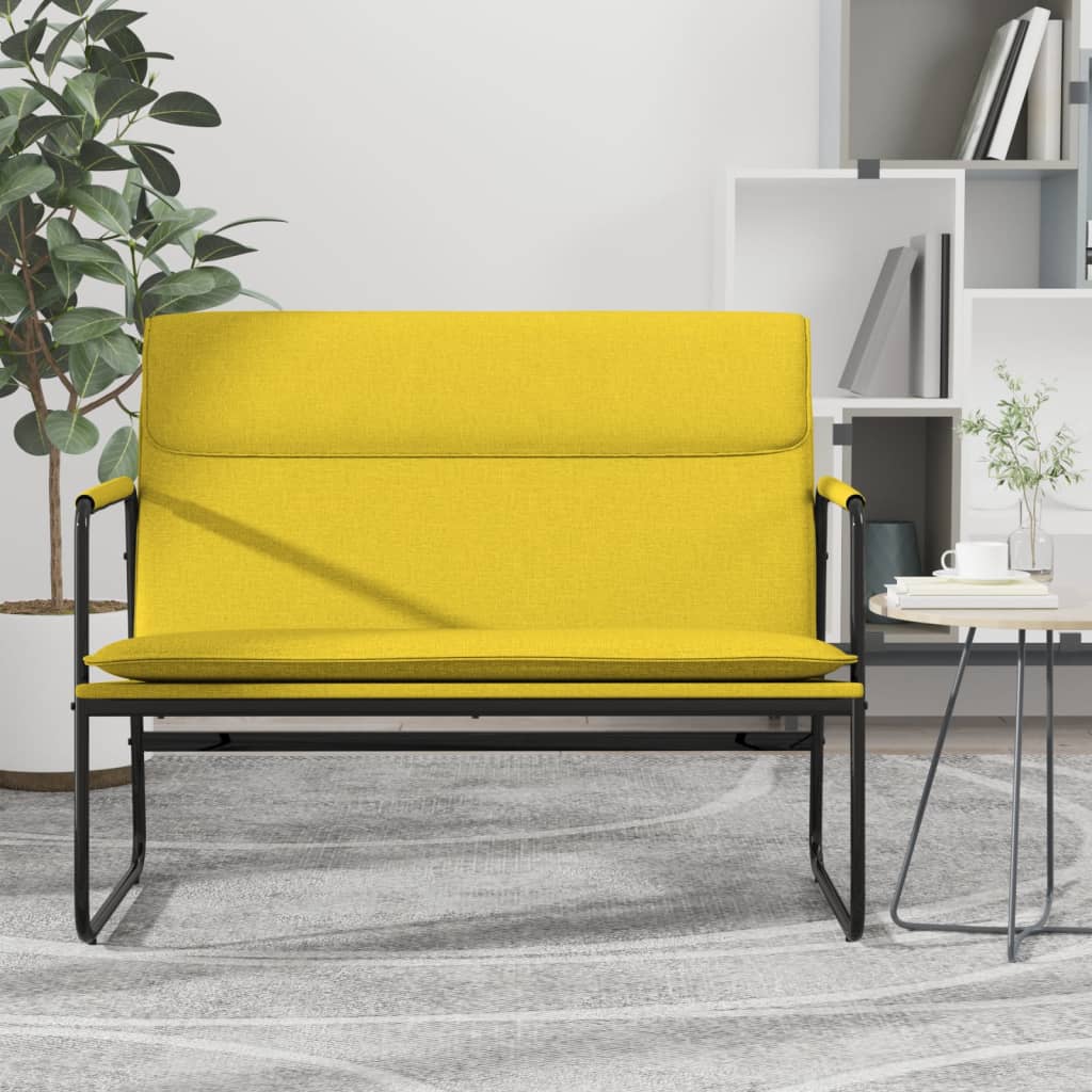 vidaXL Banco 100x64x80 cm tecido amarelo-claro