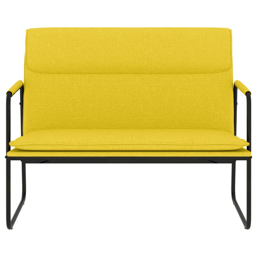 vidaXL Banco 100x64x80 cm tecido amarelo-claro