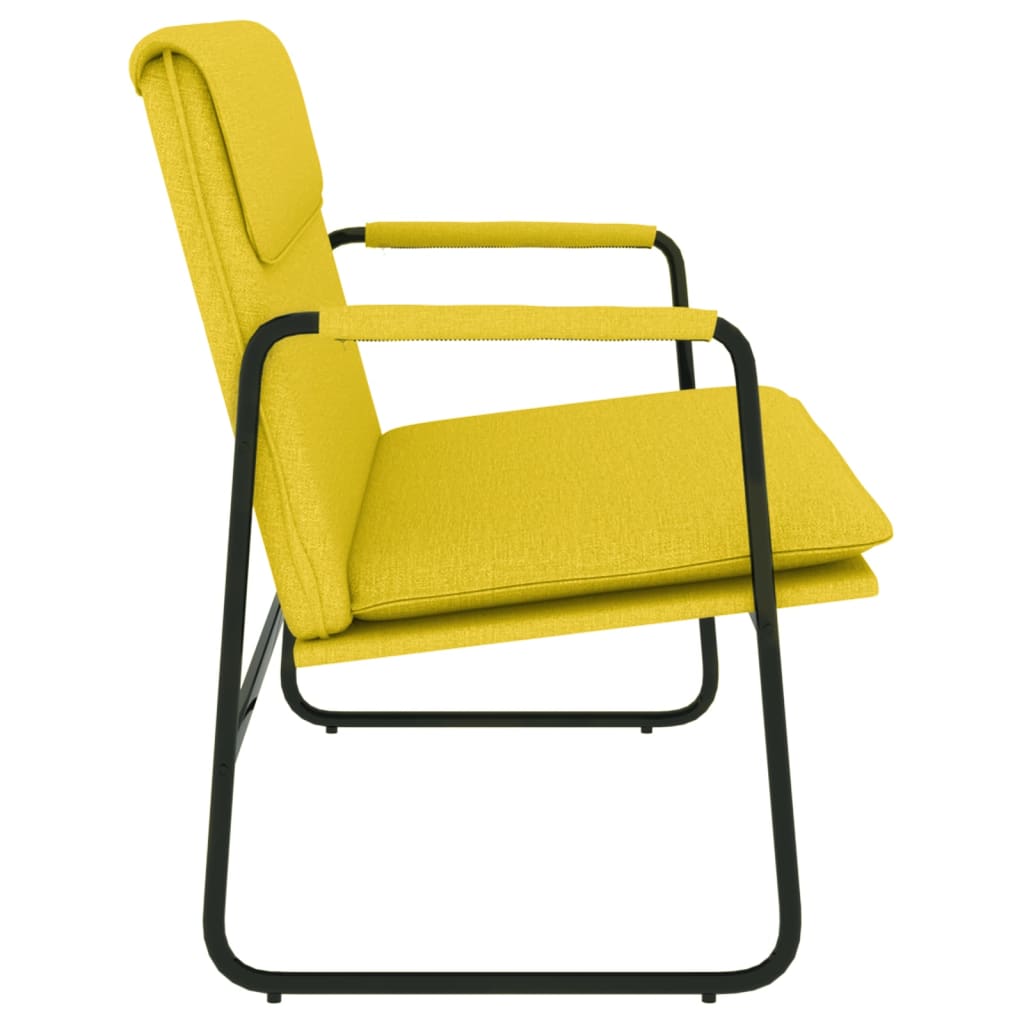 vidaXL Banco 100x64x80 cm tecido amarelo-claro