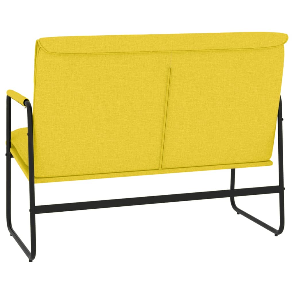 vidaXL Banco 100x64x80 cm tecido amarelo-claro