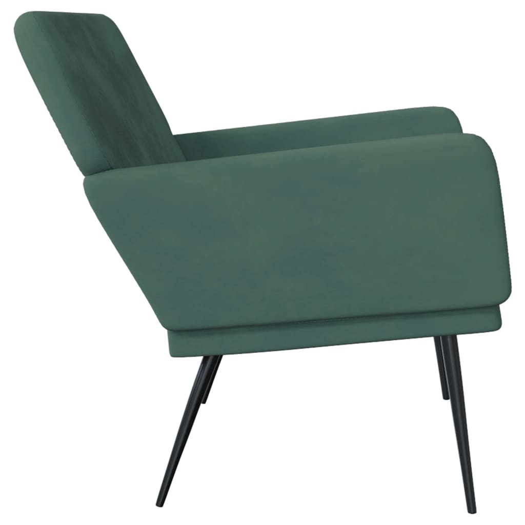 vidaXL Banco 108x79x79 cm veludo verde-escuro