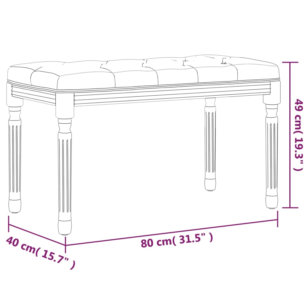 vidaXL Banco 80x40x49 cm veludo cinzento-escuro