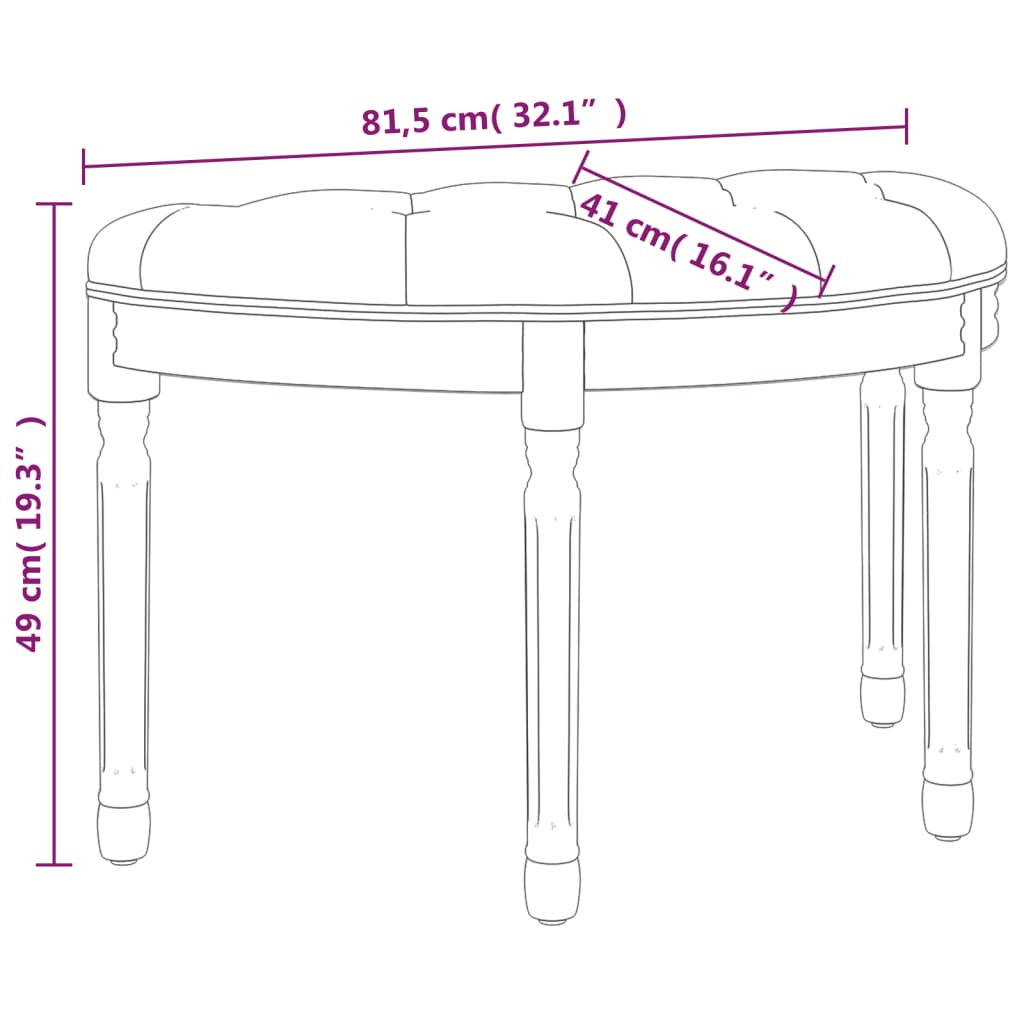 vidaXL Banco 81,5x41x49 cm tecido cinzento-escuro