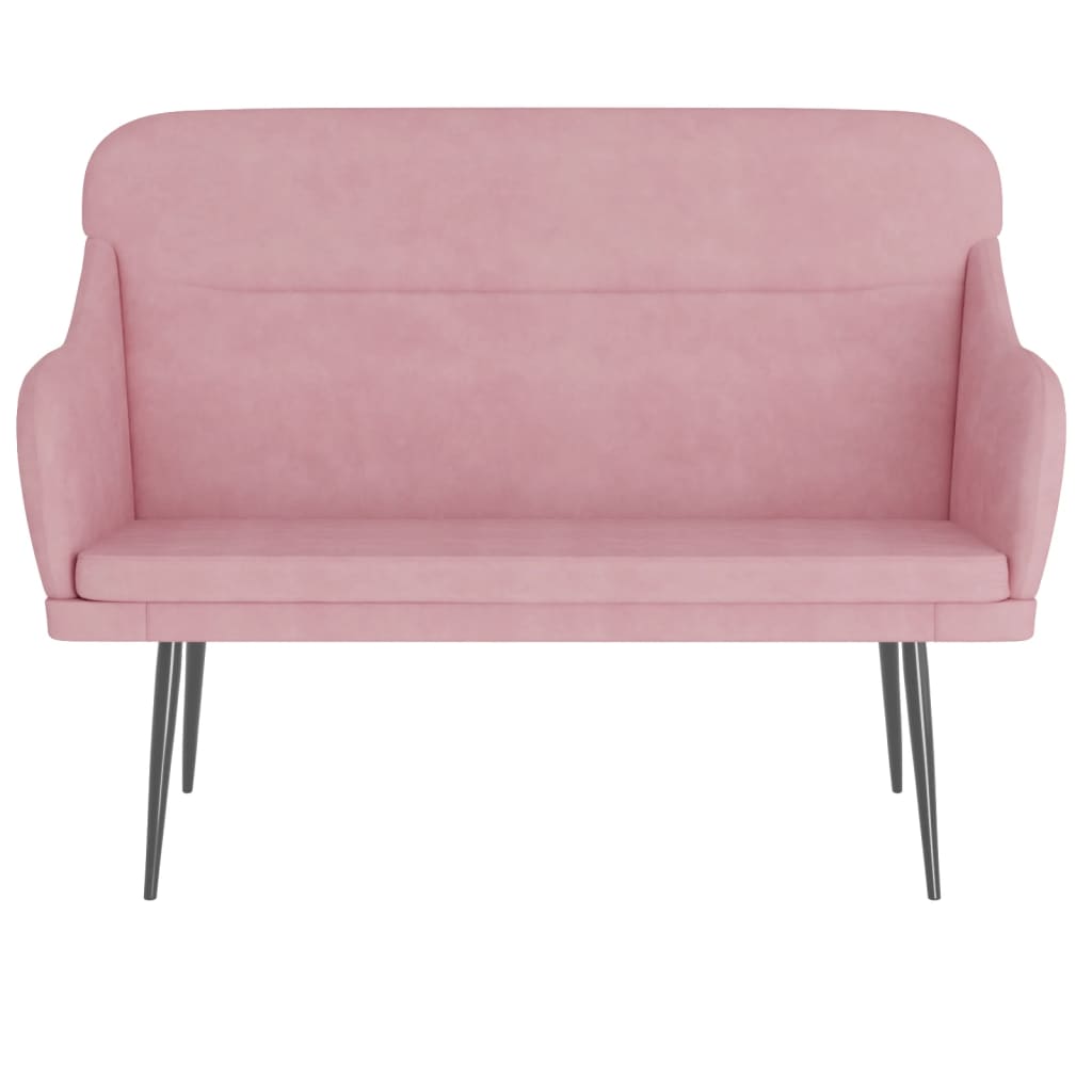 vidaXL Banco 110x76x80 cm veludo rosa