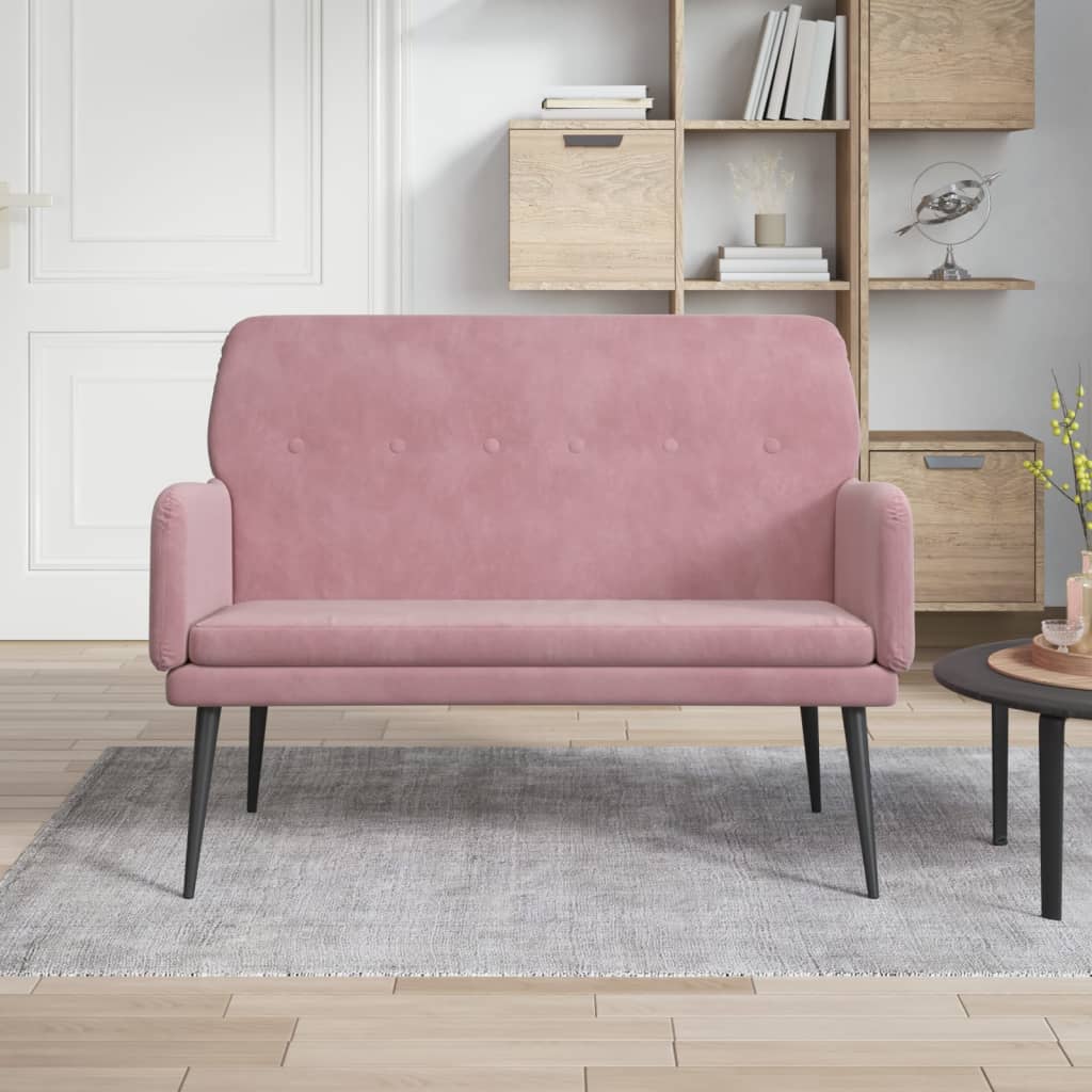 vidaXL Banco 108x79x79 cm veludo rosa