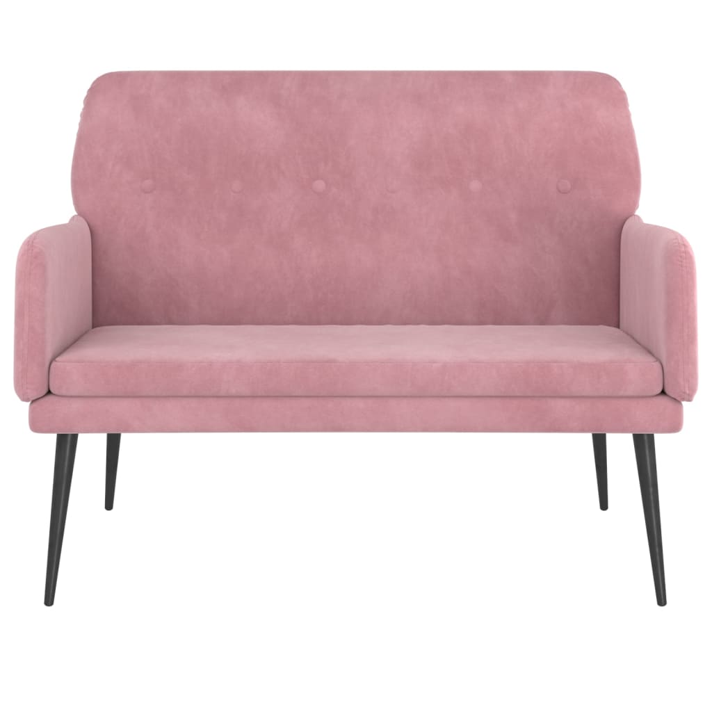 vidaXL Banco 108x79x79 cm veludo rosa