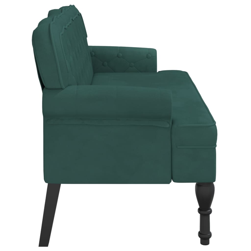 vidaXL Banco com encosto 119,5x64,5x75 cm veludo verde-escuro