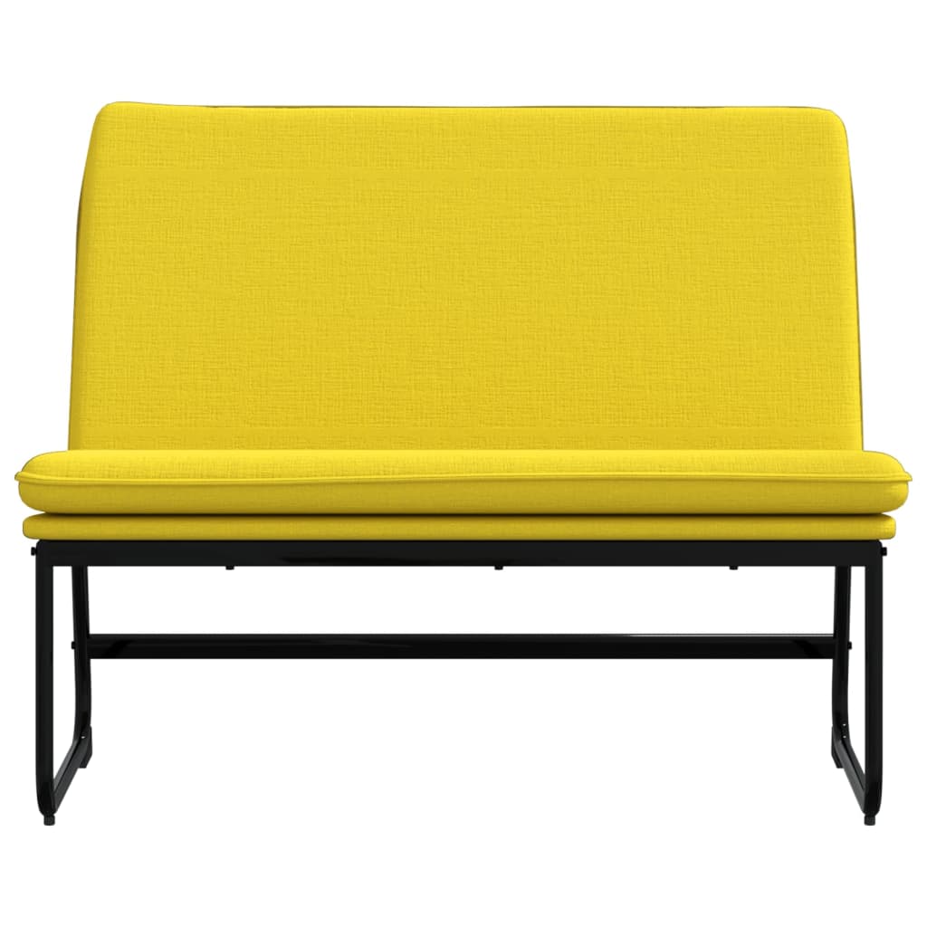 vidaXL Banco 100x75x76 cm tecido amarelo-claro