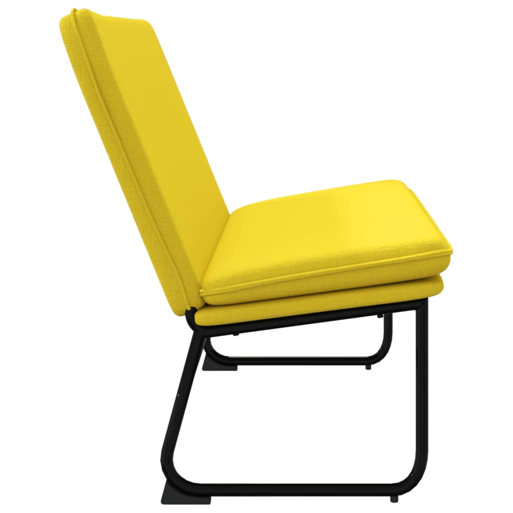 vidaXL Banco 100x75x76 cm tecido amarelo-claro