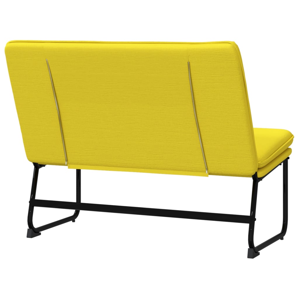 vidaXL Banco 100x75x76 cm tecido amarelo-claro