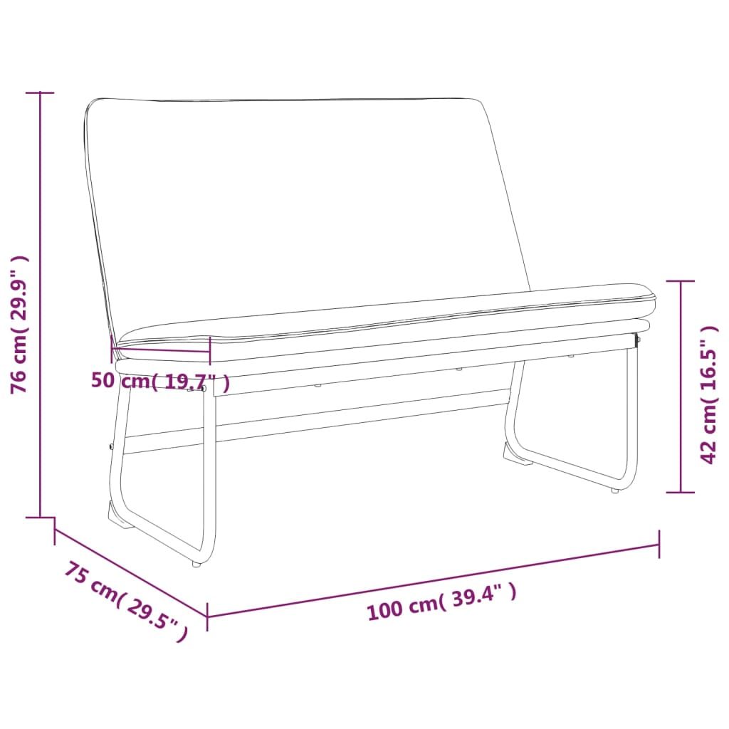 vidaXL Banco 100x75x76 cm tecido amarelo-claro