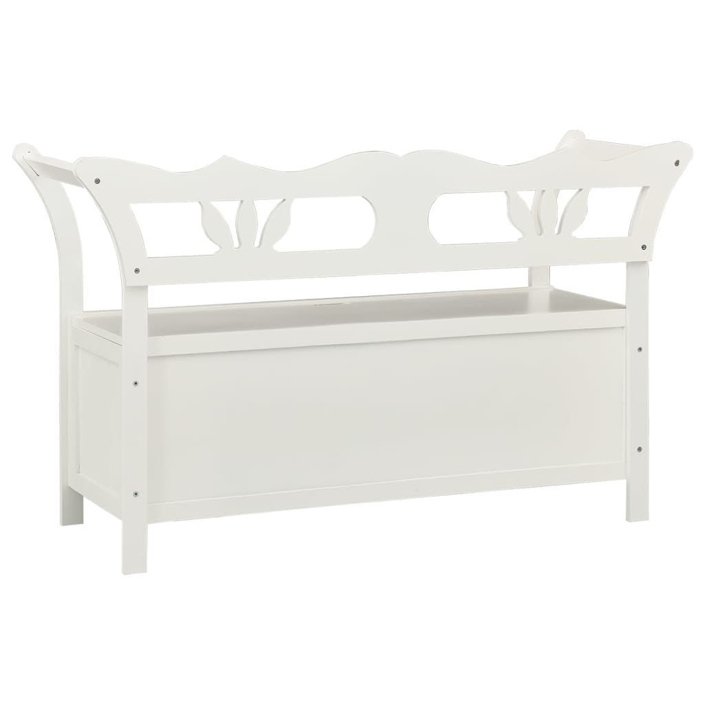 vidaXL Banco 107x45x75,5 cm madeira de abeto maciça branco