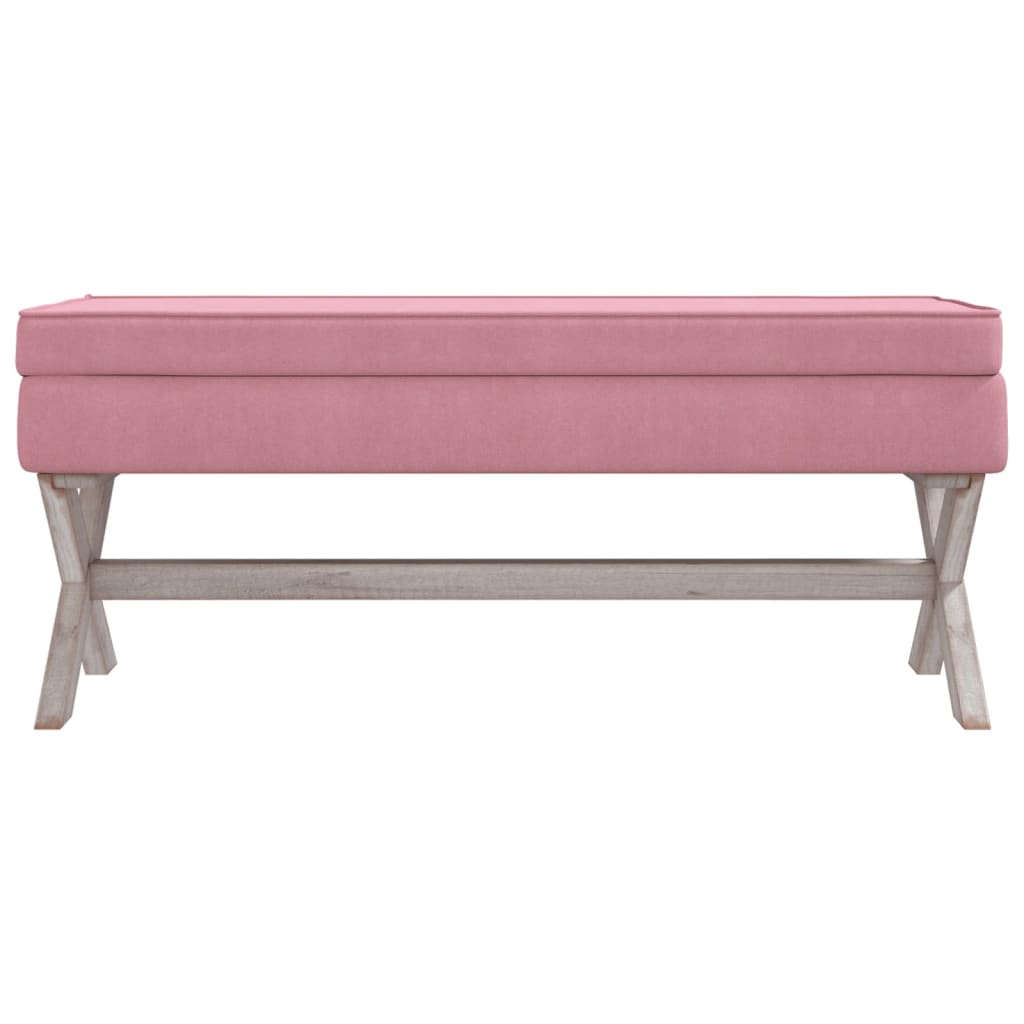 vidaXL Banco de arrumação 110x45x49 cm veludo rosa