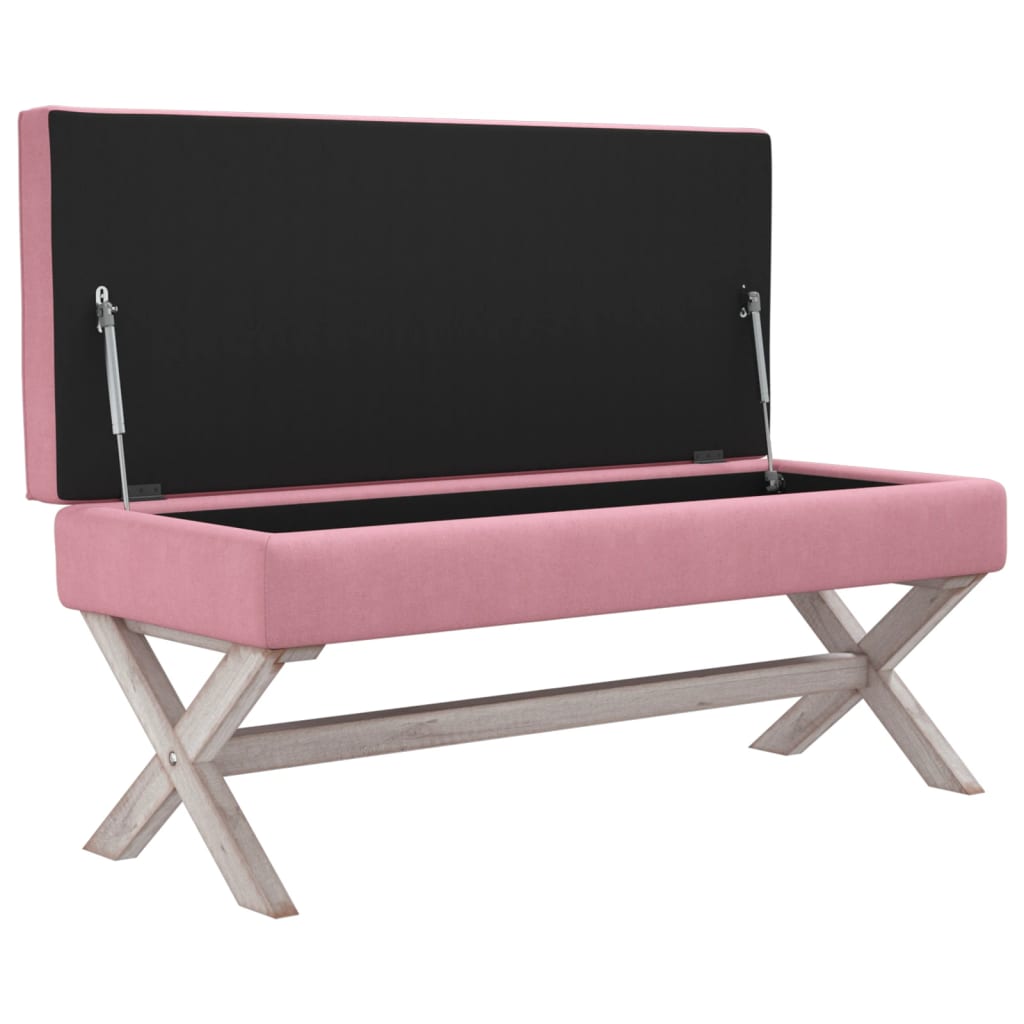 vidaXL Banco de arrumação 110x45x49 cm veludo rosa