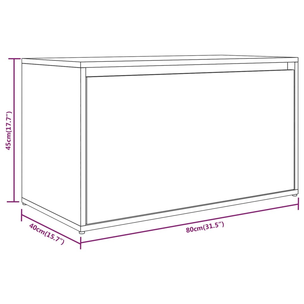 vidaXL Banco corredor 80x40x45 cm derivados de madeira cinzento sonoma