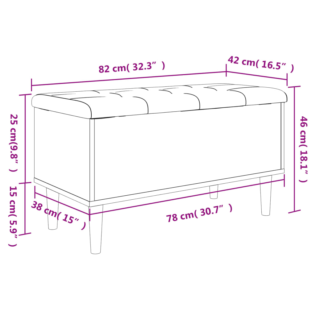 vidaXL Banco de arrumação 82x42x46 cm derivados de madeira branco