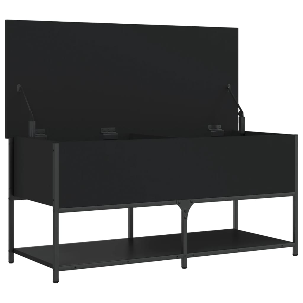 vidaXL Banco de arrumação 100x42,5x47 cm derivados de madeira preto