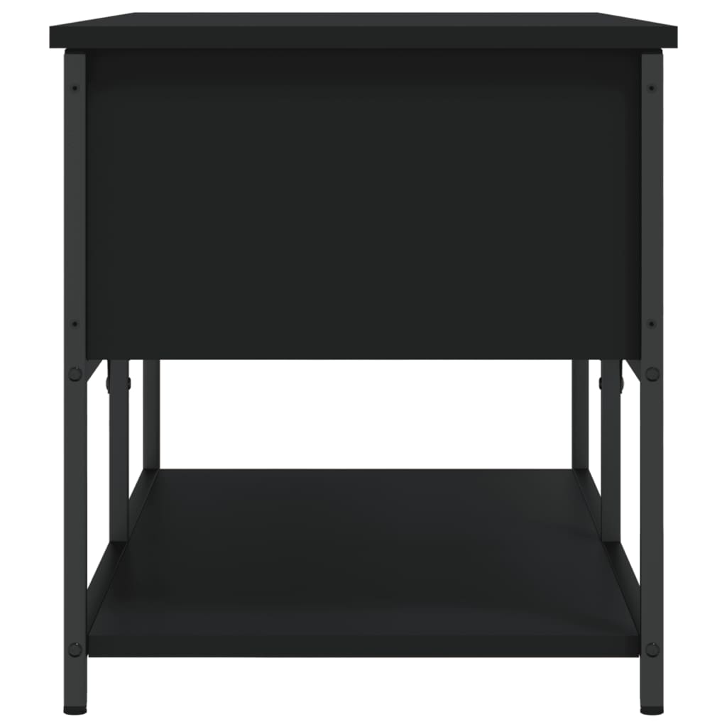 vidaXL Banco de arrumação 100x42,5x47 cm derivados de madeira preto