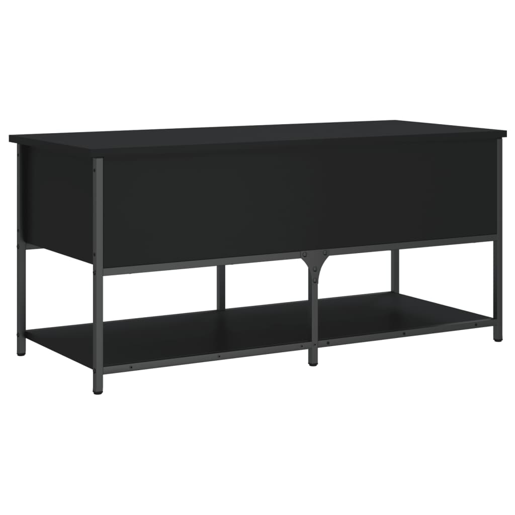 vidaXL Banco de arrumação 100x42,5x47 cm derivados de madeira preto