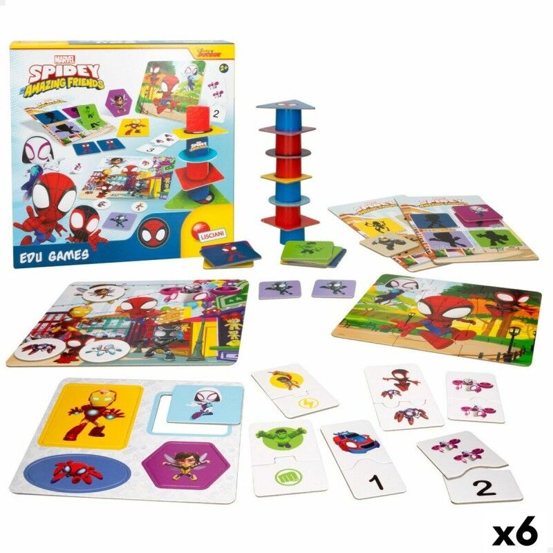 Spidey|Jogo Educativo Spidey 24,5 x 0,2 x 24,5 cm (6 Unidades) 10 em 1