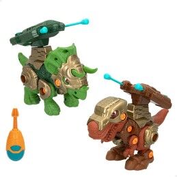 Colorbaby|Conjunto 2 Dinossauros Colorbaby 21 x 14 x 9,5 cm articulado Lança-Projéteis 4 Unidades Dinossauro