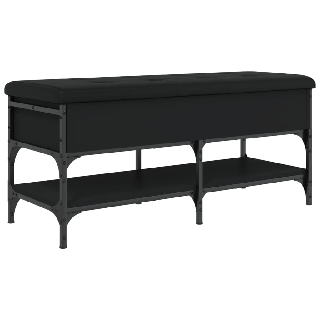 vidaXL Banco sapateira 102x42x45 cm derivados de madeira preto