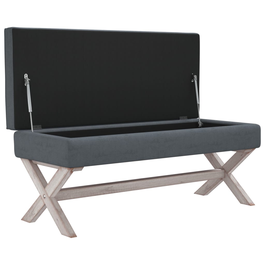 vidaXL Banco de arrumação 110x45x49 cm veludo cinzento-escuro