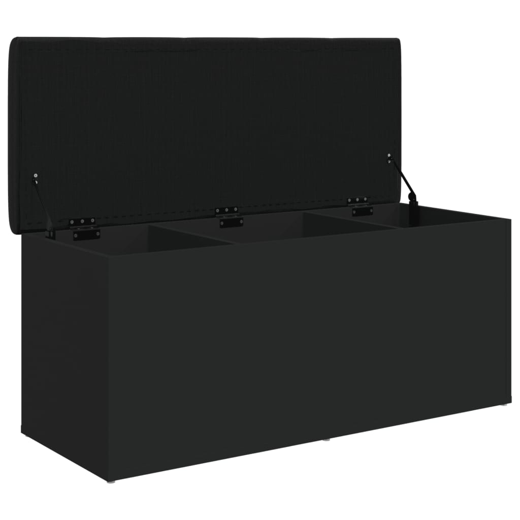 vidaXL Banco de arrumação 102x42x45 cm derivados de madeira preto