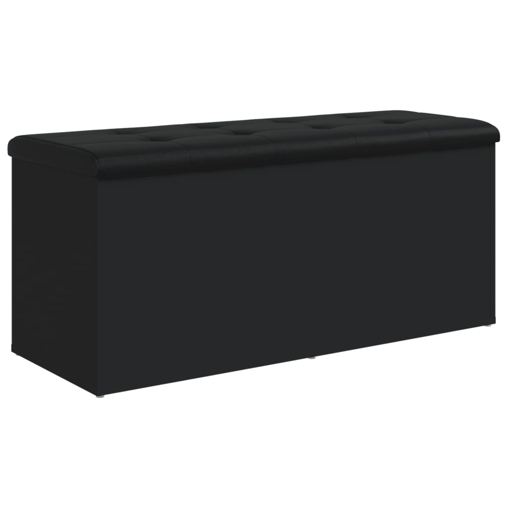 vidaXL Banco de arrumação 102x42x45 cm derivados de madeira preto