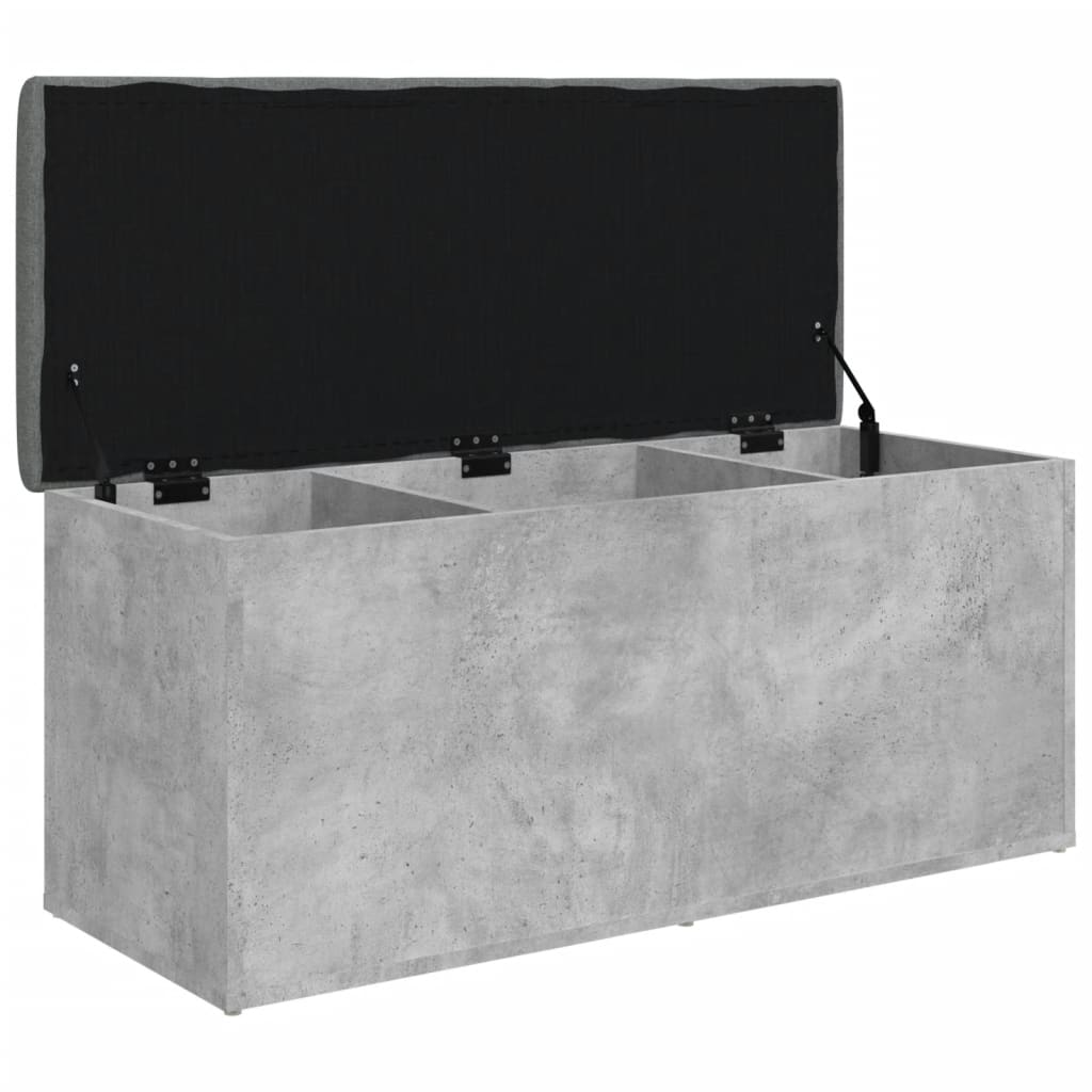 vidaXL Banco de arrumação 102x42x45 cm derivados madeira cinza cimento