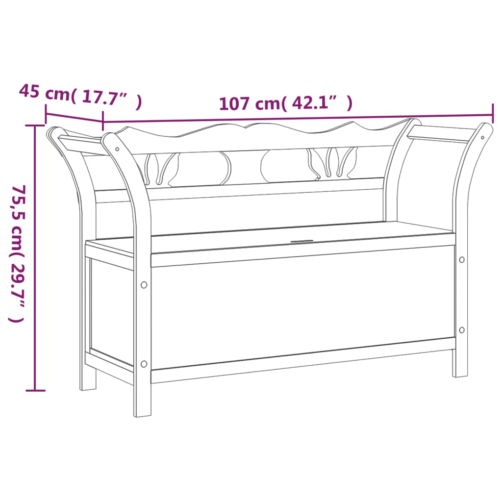 vidaXL Banco 107x45x75,5 cm madeira de abeto maciça branco