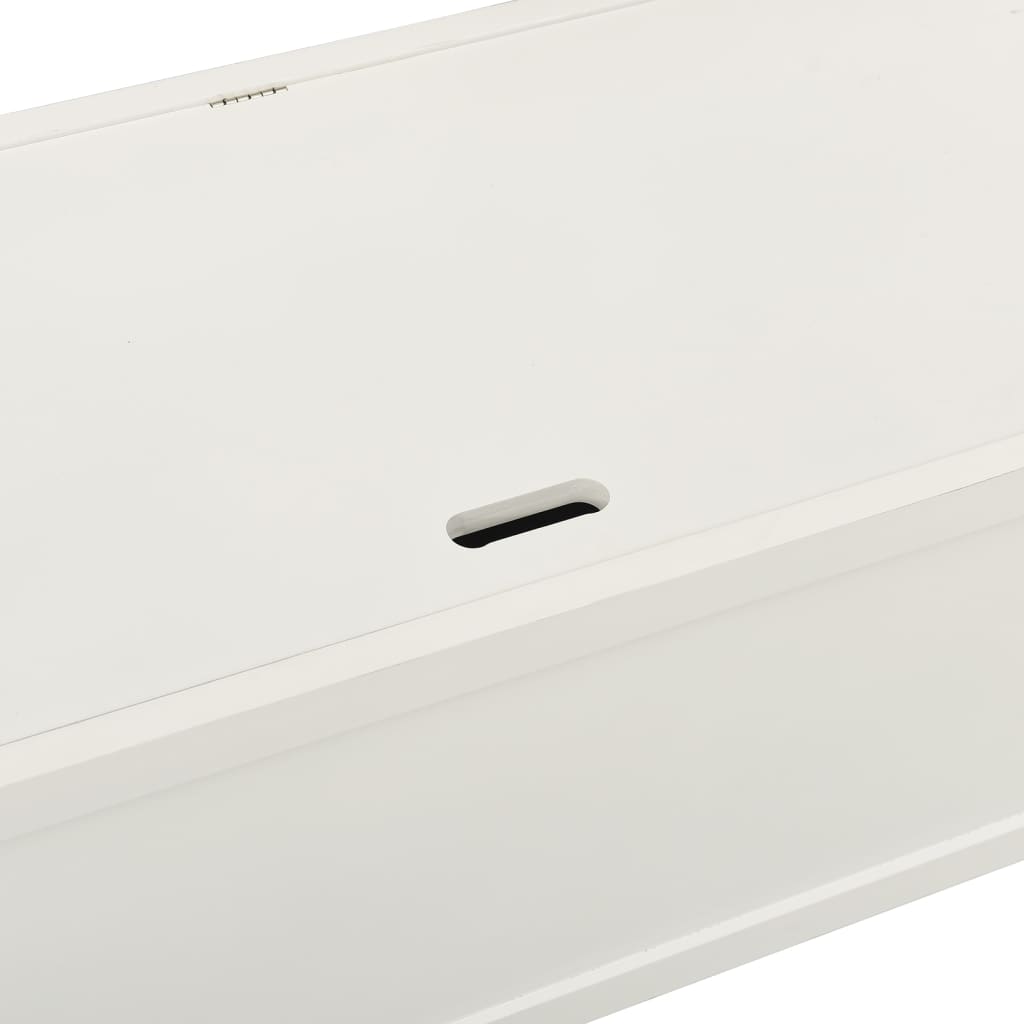 vidaXL Banco de arrumação 126 cm madeira de abeto maciça branco