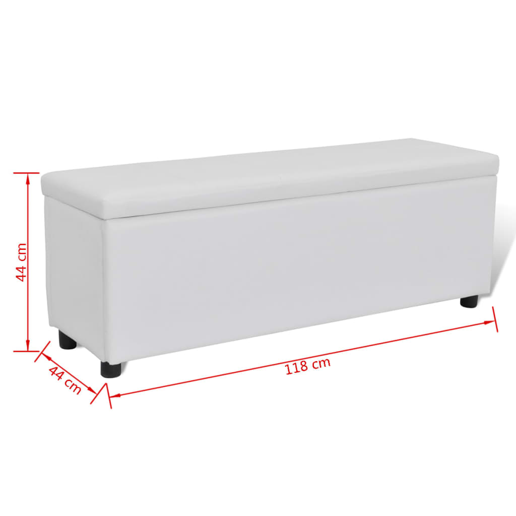 vidaXL Banco de arrumação 118x44x44 cm branco