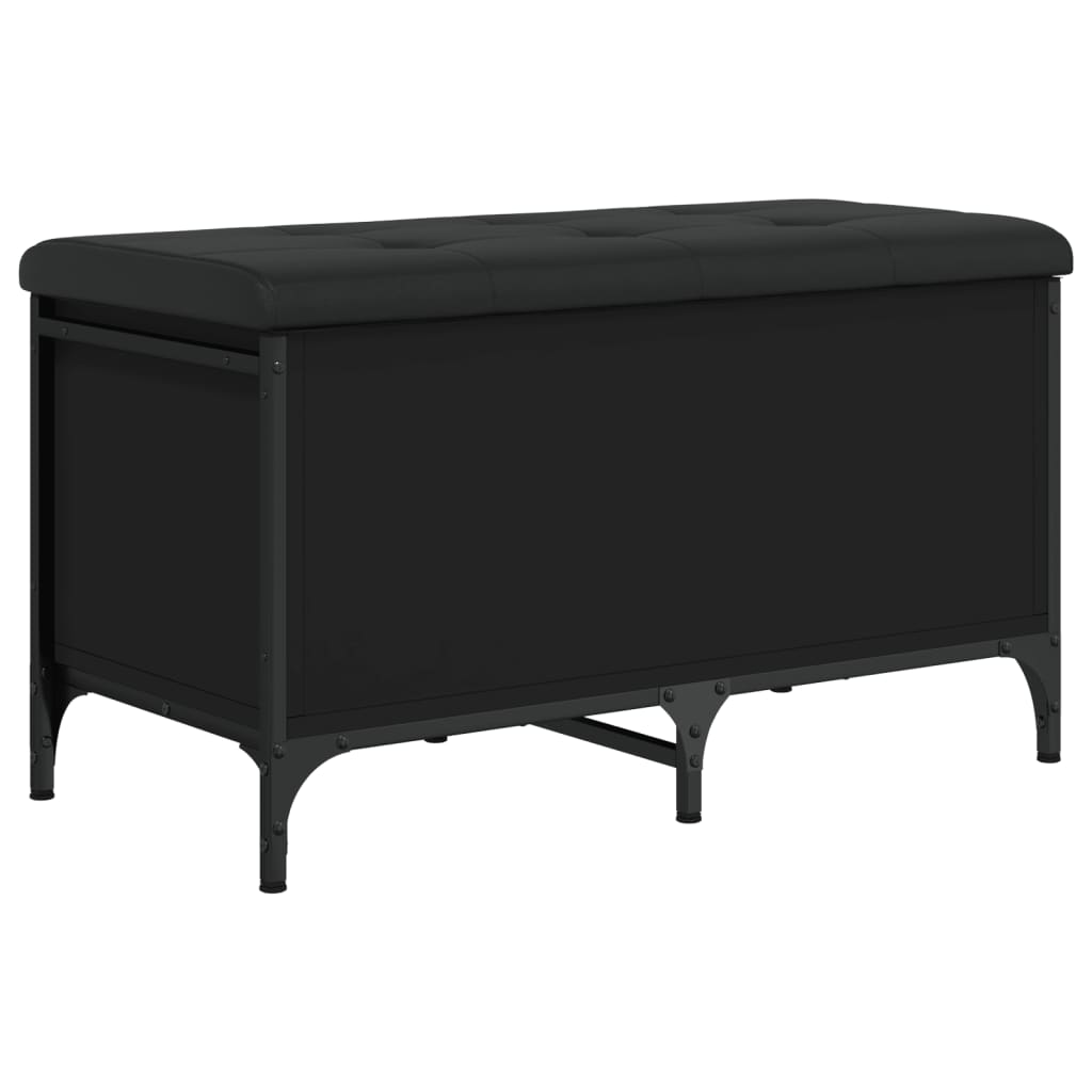 vidaXL Banco de arrumação 82x42x45 cm derivados de madeira preto