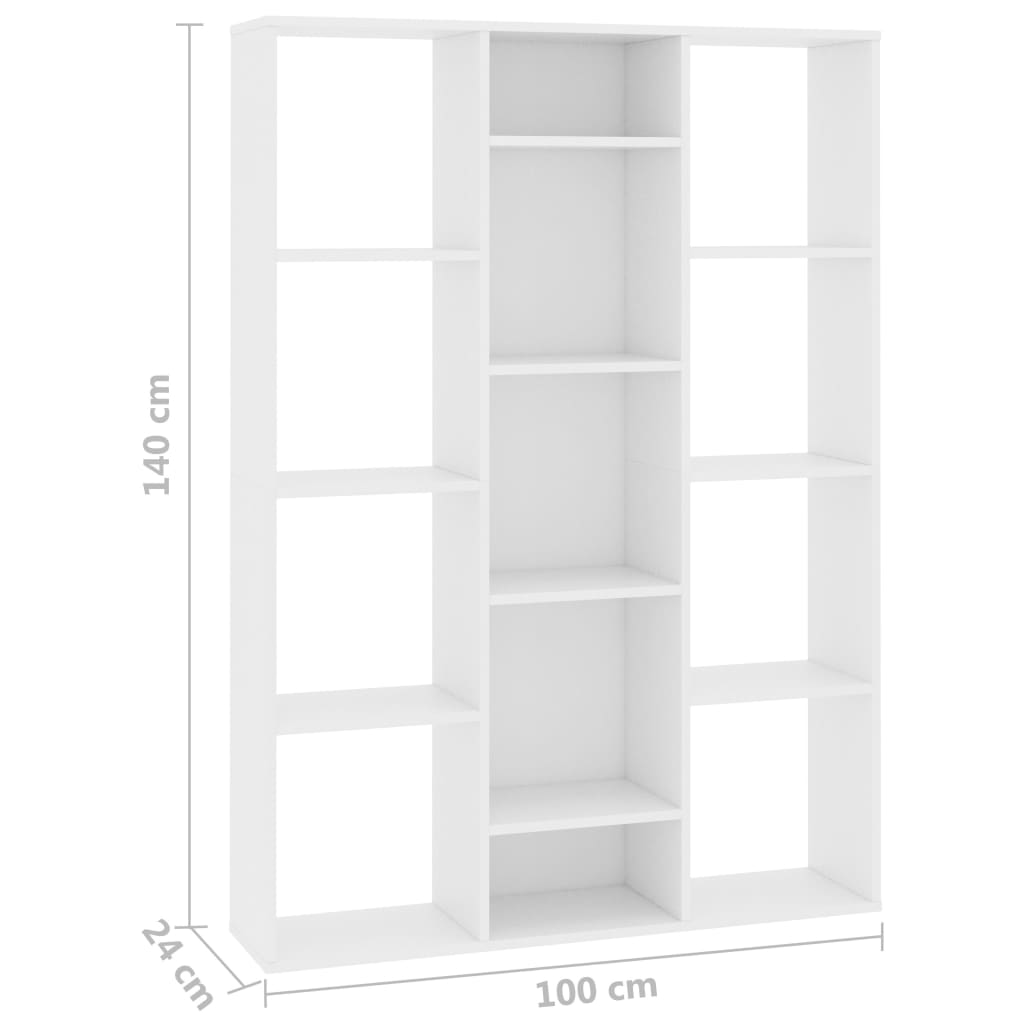 vidaXL Divisória/estante 100x24x140 cm derivados de madeira branco