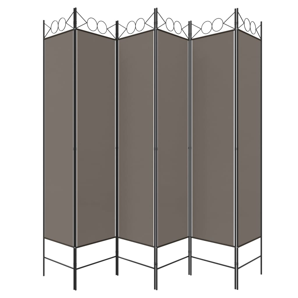 vidaXL Divisória/biombo com 6 painéis 240x220 cm tecido antracite