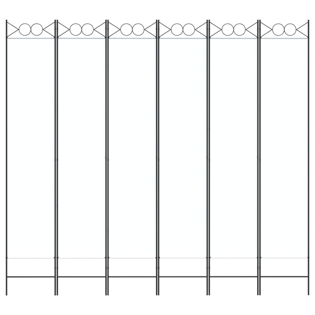 vidaXL Divisória/biombo com 6 painéis 240x220 cm tecido branco