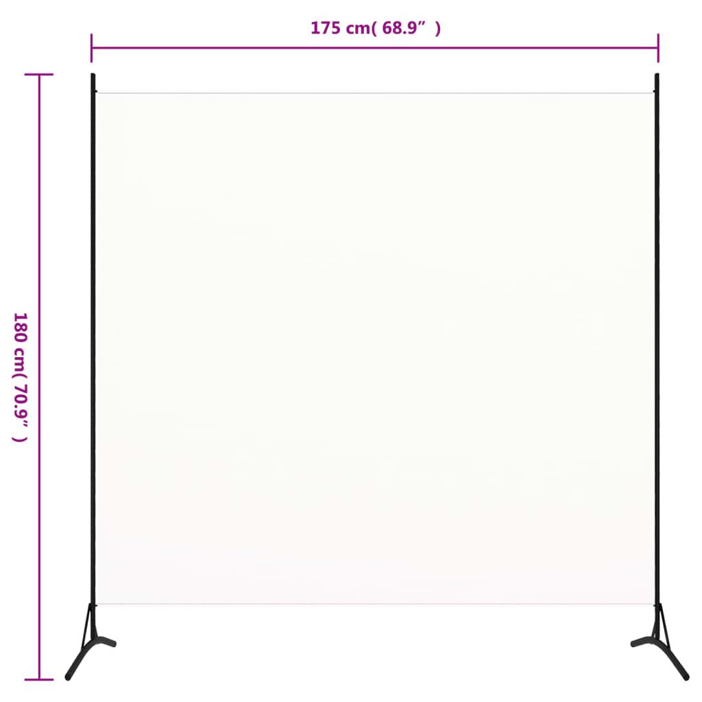 vidaXL Divisória com 1 painel 175x180 cm tecido branco