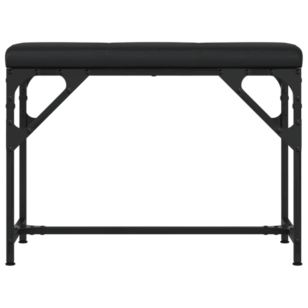 vidaXL Banco de jantar 62x32x45 cm aço e couro artificial preto