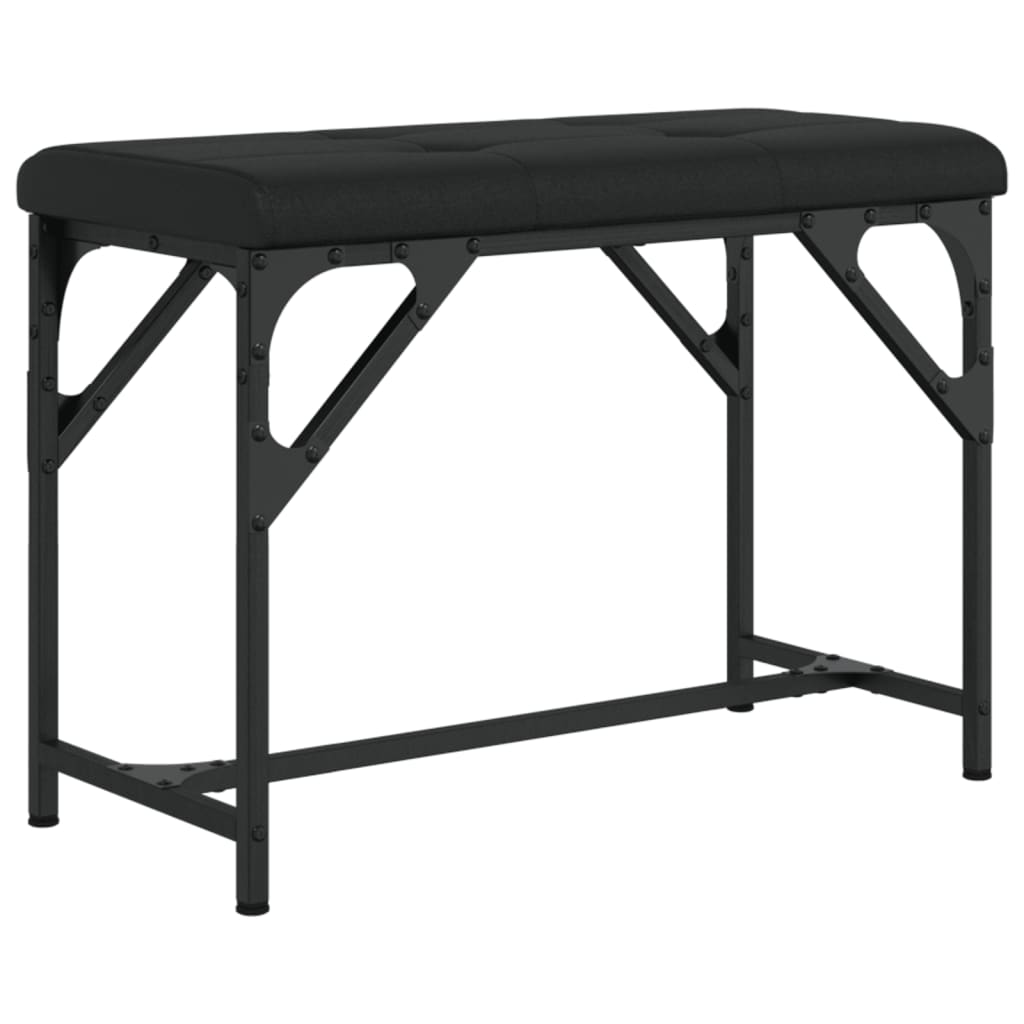 vidaXL Banco de jantar 62x32x45 cm aço e couro artificial preto