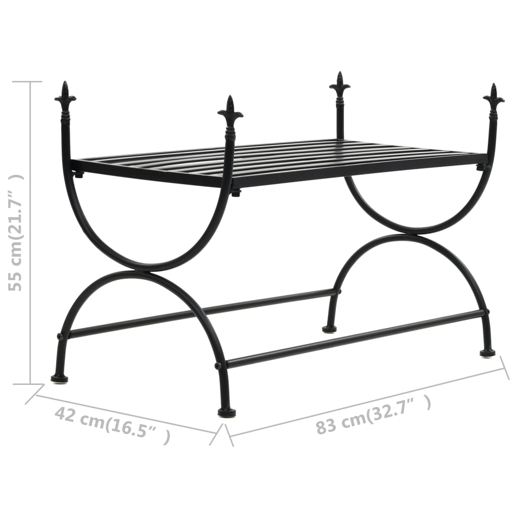 vidaXL Banco estilo vintage metal 83x42x55 cm preto